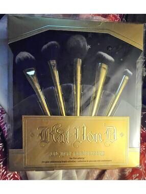 KAT VON D 10th Anniversary Limited Edition Gold Brush Set NIB Vegan
